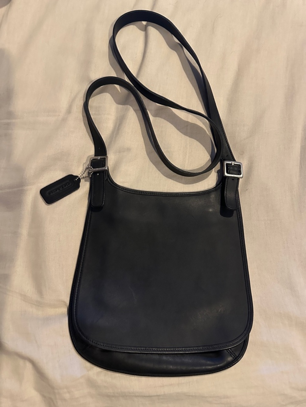 Coach Black Leather Crossbody Shoulder Bag Creed 9131 90s